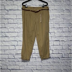Nwt Calvin Klein khaki chino Capri cropped pants belted
